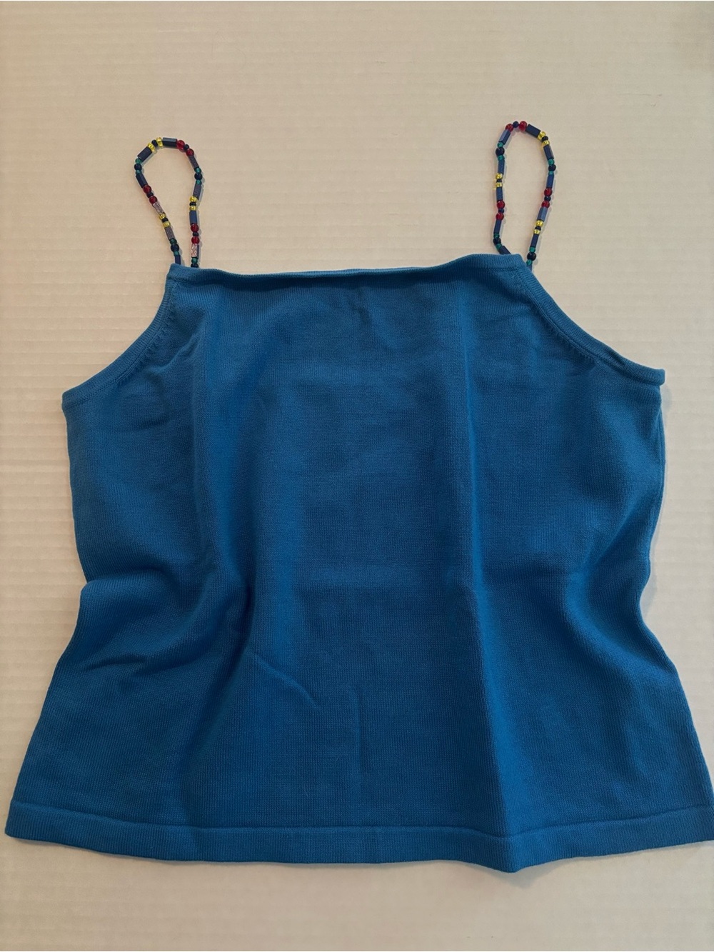 Lauren Ralph Lauren Bright Blue Beaded-Strap Cami